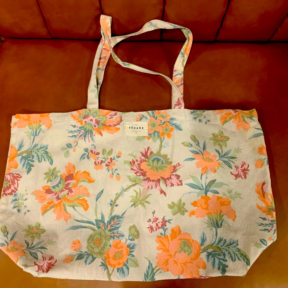 Sezane floral tote - NWOT - gorgeous sturdy material.